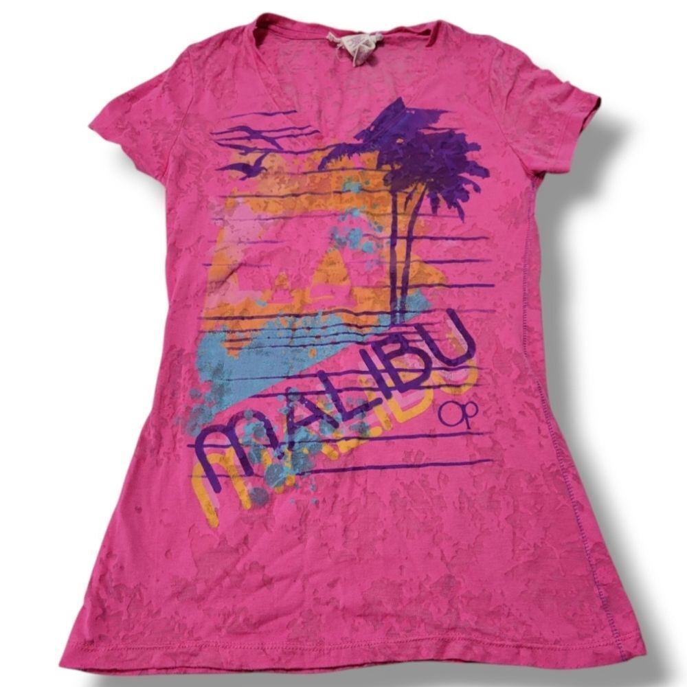 OP Top Size XS Ocean Pacific T-Shirt Y2K Vibes Graphic Print Shirt Malibu Beach